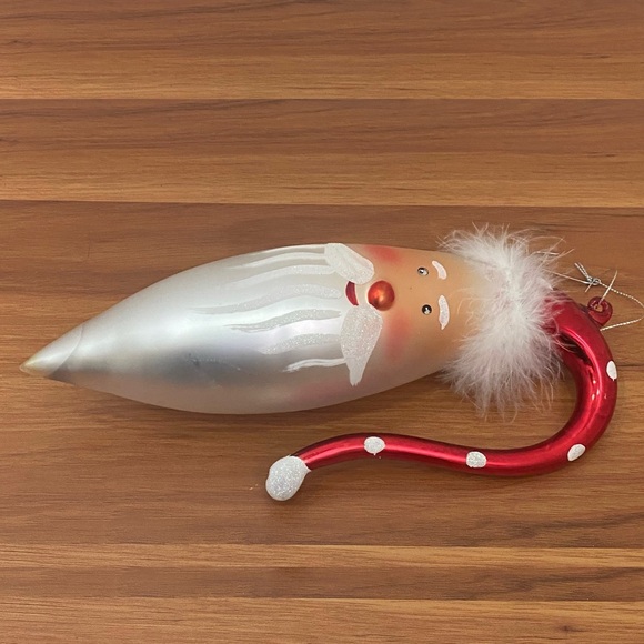 Vintage 11” Large Handblown Fur Hat Santa Christmas Holiday Ornament - Picture 10 of 16